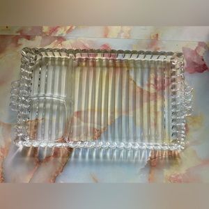 Antique Boopie Glass Rolling Tray and Ashtray